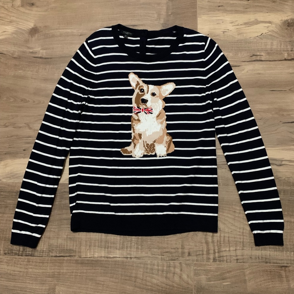 TALBOTS women’s striped dog long sleeve in black and white!